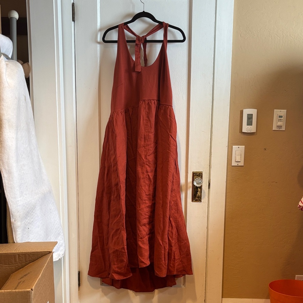 J Crew Women’s Rust Red Tie-Back Maxi Dress 3X
